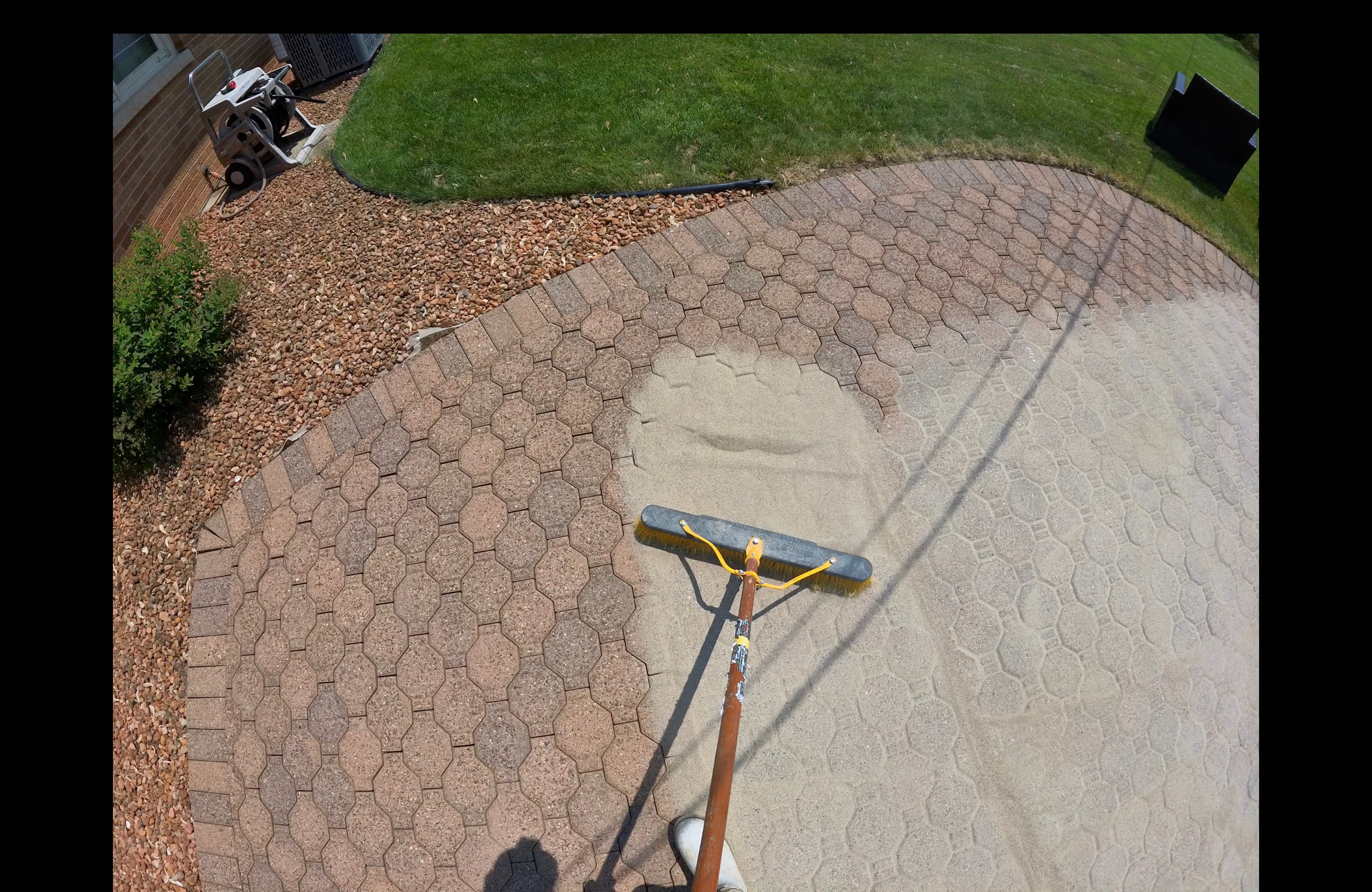 Green Bay paver patio joint stabilization using commercial-grade polymeric sand