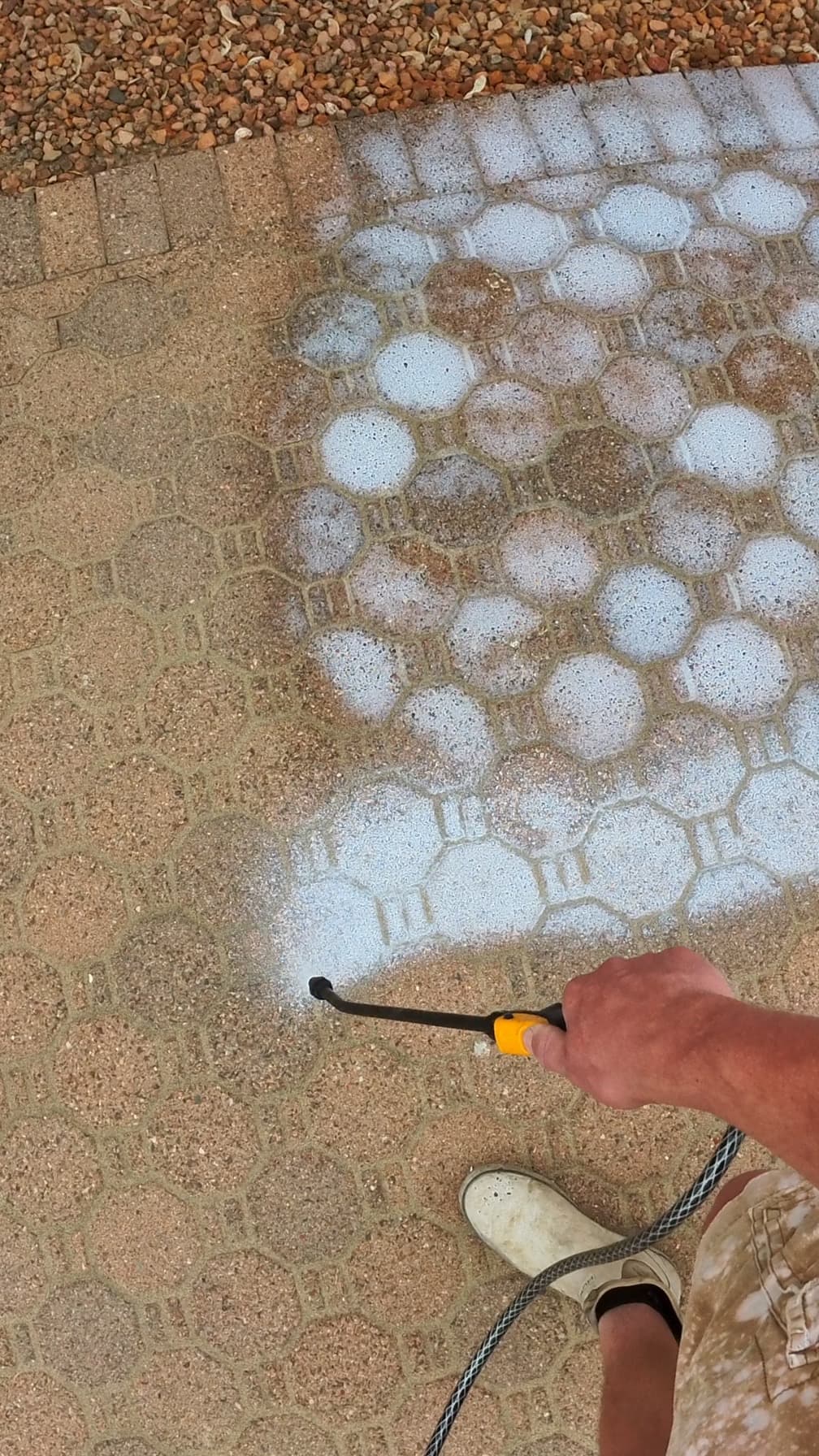 Appleton paver driveway before and after premium solvent-based sealing
